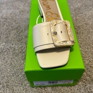 Sam Edelman Ivory Sandals with Decorative Buckle